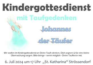 Kindergottesdienst mit Taufgedenken
