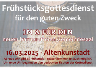 Frühstücksgottesdienst für den guten Zweck in Altenkunstadt