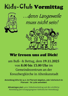 KidsClub-Vormittag am Buß- und Bettag