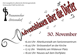 Adventsblasen des Posaunenchores über die Dörfer