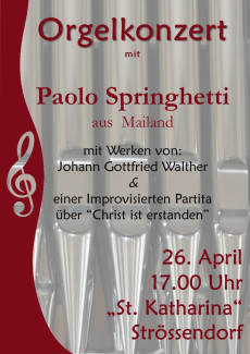 Orgelkonzert mit Paolo Springhetti aus Mailand