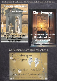 Unsere Gottesdienste am Heiligen Abend